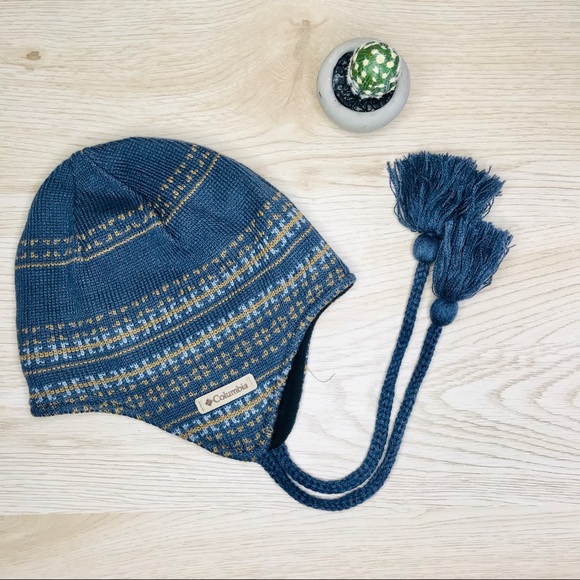 Columbia Accessories - Columbia blue snow hat beanie fair isle tassel